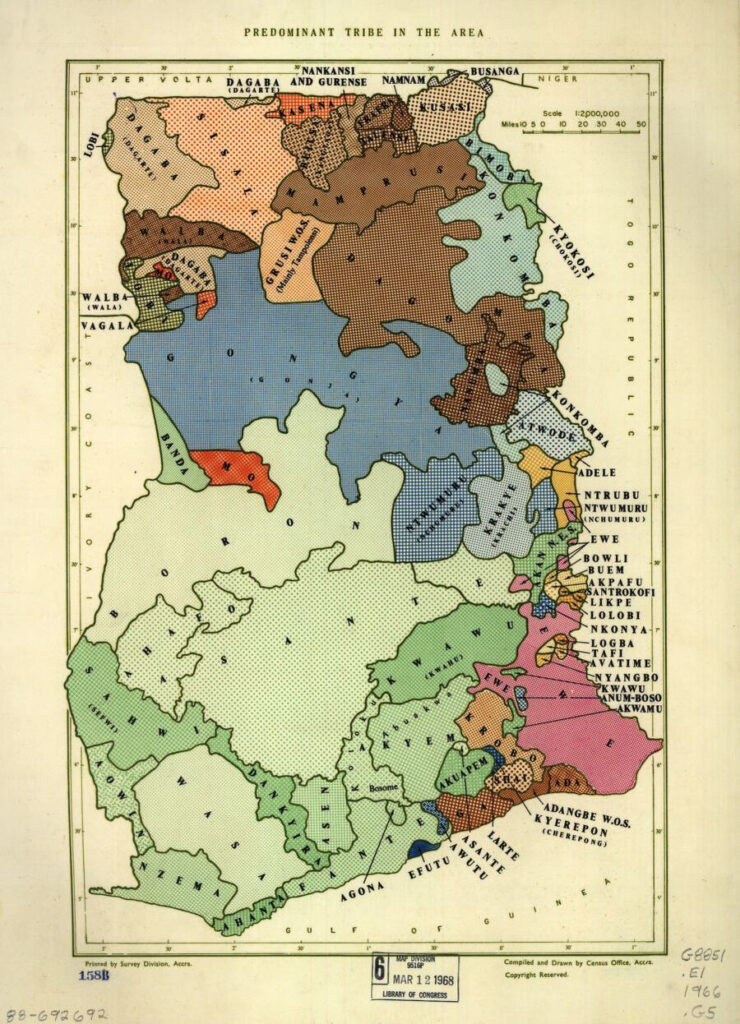 Ethnicities Map of Ghana